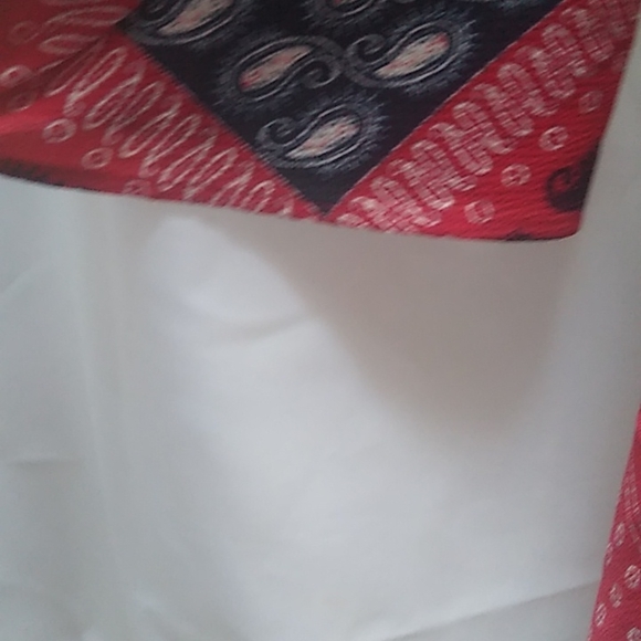 Lane Bryant printed red blouse v-neck - Picture 2 of 8